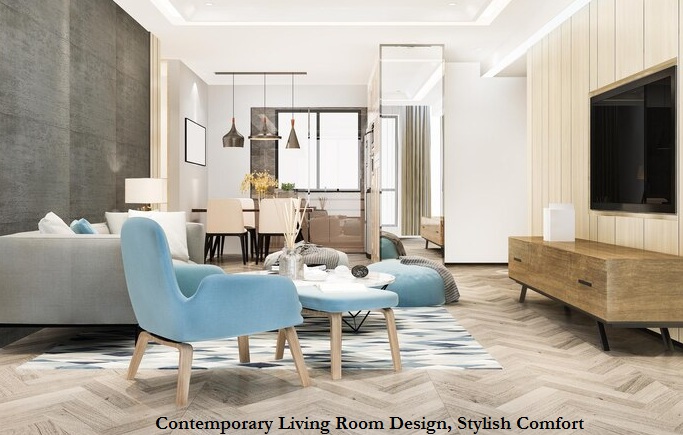 Contemporary Living Room Design, Stylish Comfort