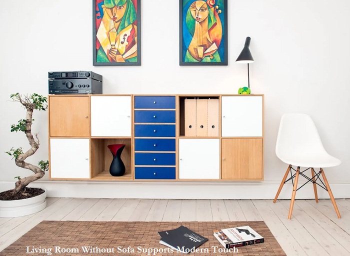Living Room Without Sofa Supports Modern Touch